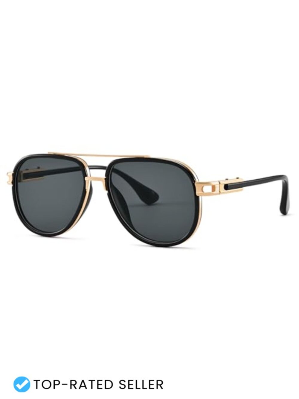 Oversized Aviator Sunglasses Metal Double Bridge UV400 Gradient Shades